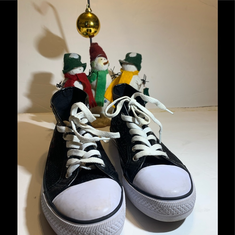 Double platinum girls sequined sneakers